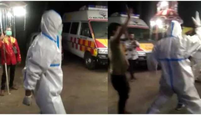 Viral Video Bhangra done in procession wearing PPE kit you also watch the video