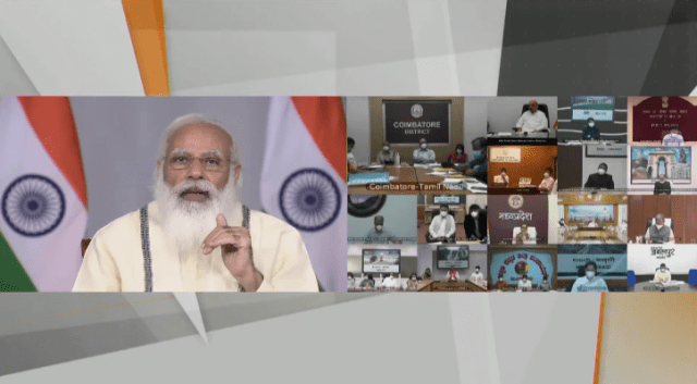 PM Modi conducts virtual meeting taking Corona preparations experience of district officials