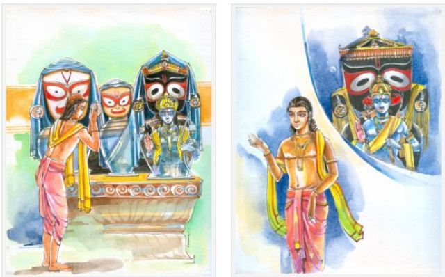 Once a saint told Goswami Tulsidas ji Maharaj that only God gives darshan in Puri Jagannath ji. Just after hearing what was happening, Tulsidas ji Maharaj was very pleased and went to Shri Jagannath Puri to have darshan of his presiding deity.