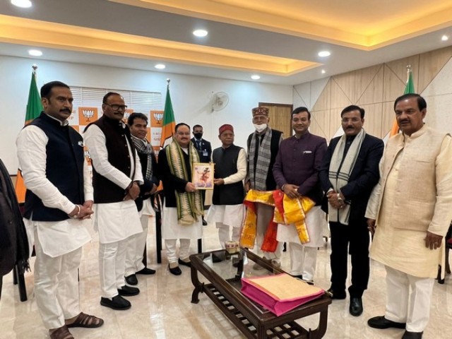 Bharatiya Janata Party President JP Nadda is holding a meeting with the members of the BJP committee formed to reach out to Brahmin voters in Uttar Pradesh ahead of the upcoming assembly elections.