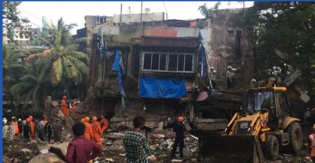 A four-storey building collapsed late Monday night in Nayak Nagar of Kurla in Mumbai, Maharashtra.