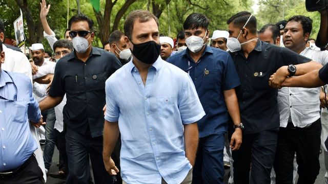 Congress leader Rahul Gandhi reached the Enforcement Directorate's office for the second consecutive day for questioning in the National Herald Money Laundering Case.