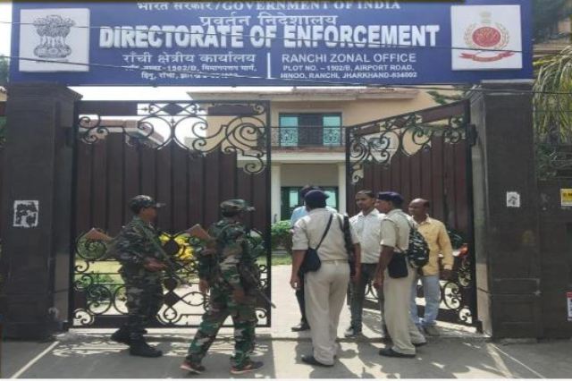The Enforcement Directorate (ED) is conducting raids on several locations in Jharkhand in connection with illegal mining and extortion.
