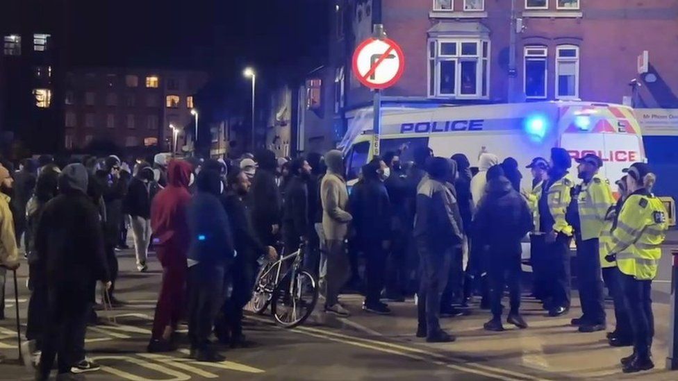 Leicester Police have arrested fifteen people following riots between two communities in an eastern UK city.