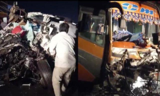 At least 9 people were killed and many others injured after two vehicles collided in a major road accident in Gujarat's Navsari district.