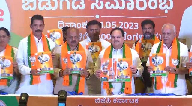 Bharatiya Janata Party (BJP) National President JP Nadda today (May 1, 2023) released the party's manifesto for the upcoming Karnataka Assembly Elections 2023.