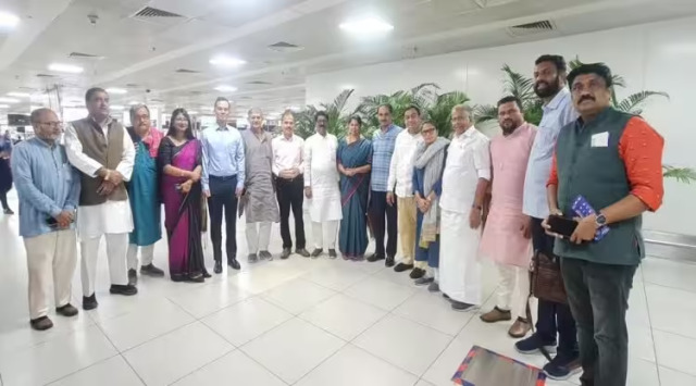 A 21-member multi-party delegation of MPs from the opposition Indian National Development Inclusive Alliance (I.N.D.I.A.) alliance reached Imphal today (July 29, 2023) for a two-day tour of violence-hit areas and relief camps in Manipur.
